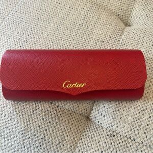 Cartier Red Sunglass/Eyewear Case with Gold Logo